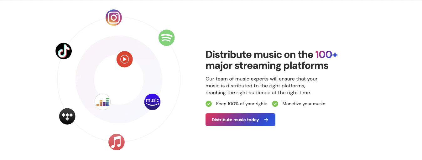 Distribute Music 100+ platforms on VIRPP
